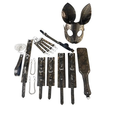 Krokodilprint bondage set – 8 delen