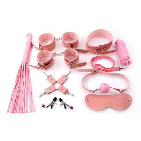Pluche leer bondage set – 10 delen