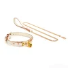 Leren halsband met belletje – afneembare ketting